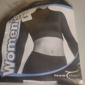 Team cheer white women's midriff top medium